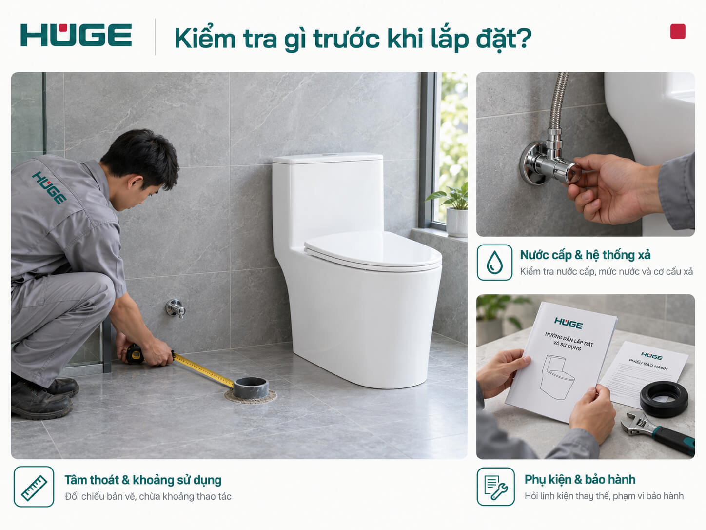 Kiểm tra lắp đặt bồn cầu xả xoáy