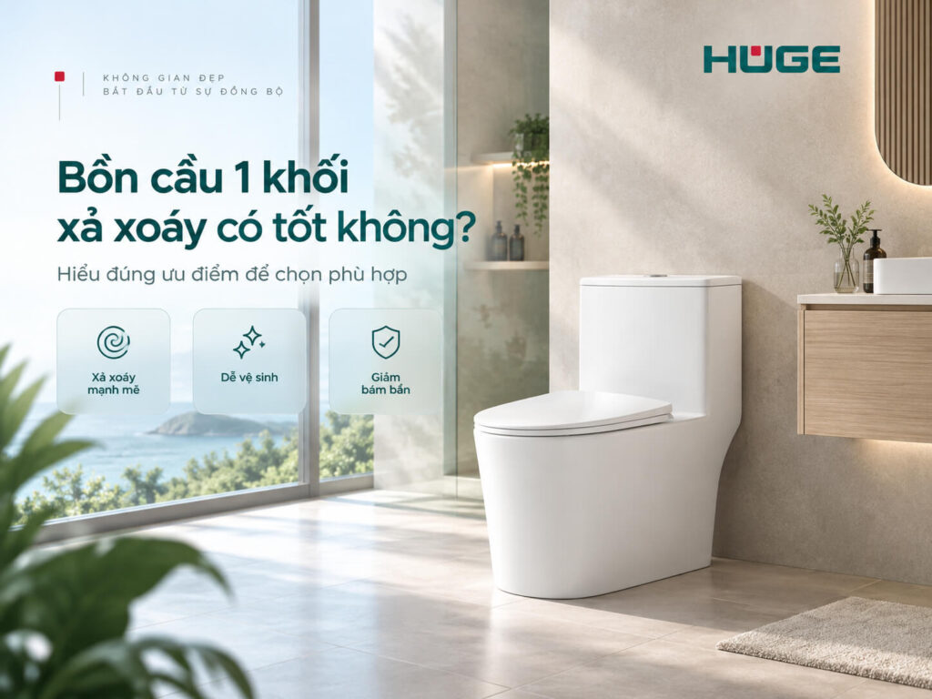 Bồn cầu 1 khối xả xoáy có tốt không
