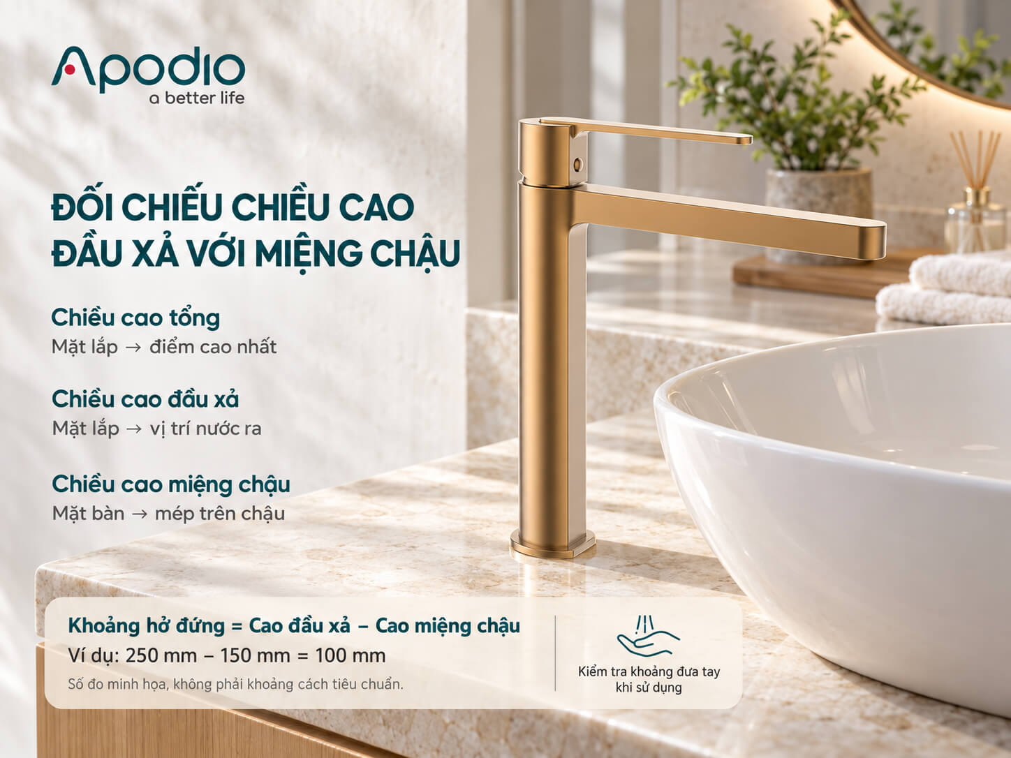 cách chọn vòi cho lavabo đặt bàn