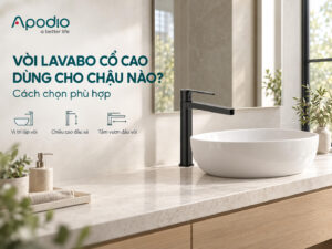 Vòi lavabo cổ cao dùng cho chậu nào