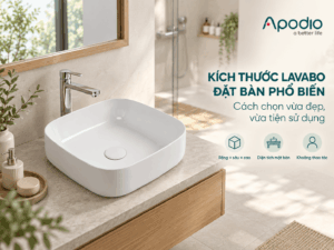 Kích thước lavabo đặt bàn phổ biến
