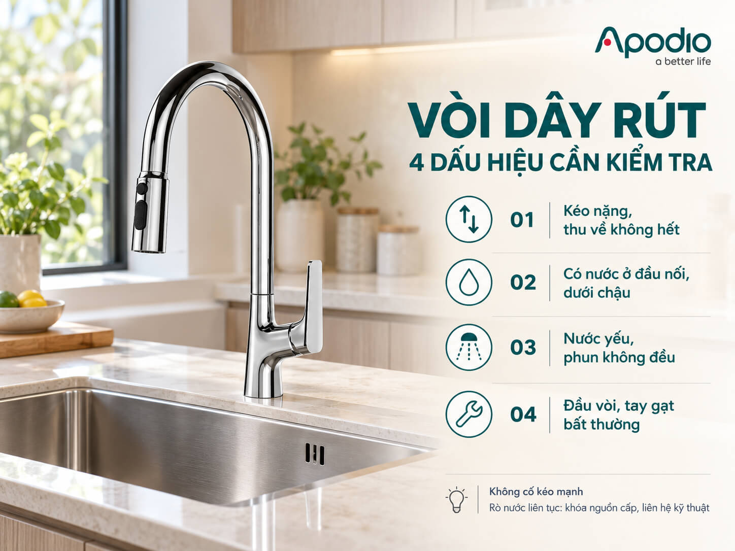 Vòi rửa bát dây rút có dễ hỏng không